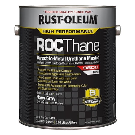 Rust-Oleum Urethane Mastic Coating,Navy Gray,1 gal 9886419