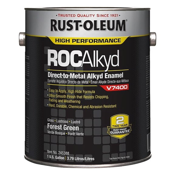 Interior/Exterior Paint, High Gloss, Oil Base, Forest Green, 1 gal 245388
