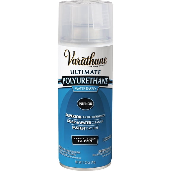 Rust-Oleum Varathane Interior Polyurethane Spray, Gloss Finish - Clear - 11 oz Exterior Wood Surfaces, UV-Resistant Formula
