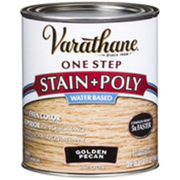 Rust-Oleum Varathane 336347 1 Quart Onestep Semi Gloss Golden Pecan Polyurethane Water-Based Stain