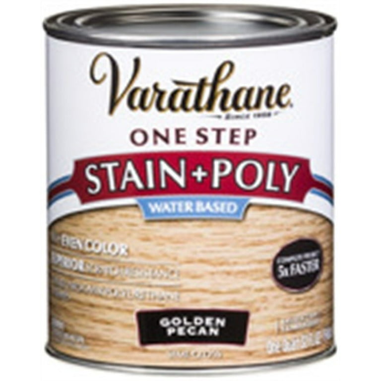 Rust Oleum Varathane 336347 1 Quart Onestep Semi Gloss Golden Pecan Polyurethane Water Based Stain