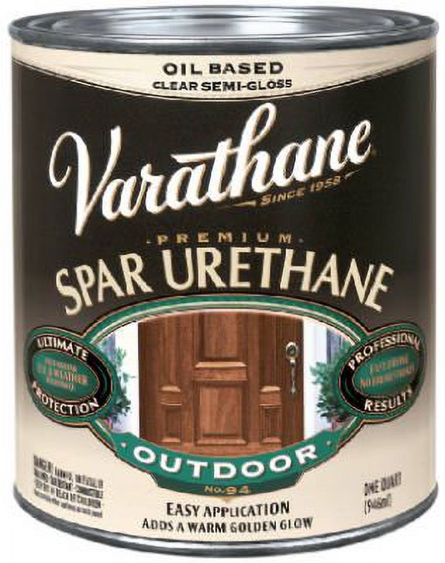 RustOleum Varathane 9351 1Pint Classic Clear Oil Based Outdoor Spar Urethane, Satin Finish