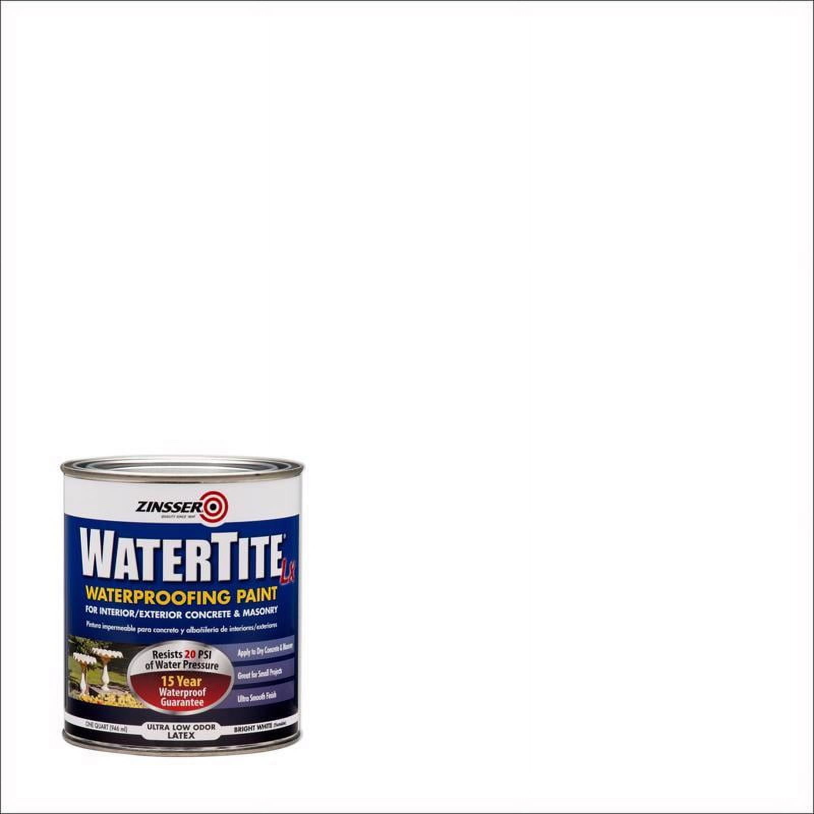 Rust-Oleum Zinsser 271098 Watertite Waterproofing Paint Water Base, 1 Quart, White