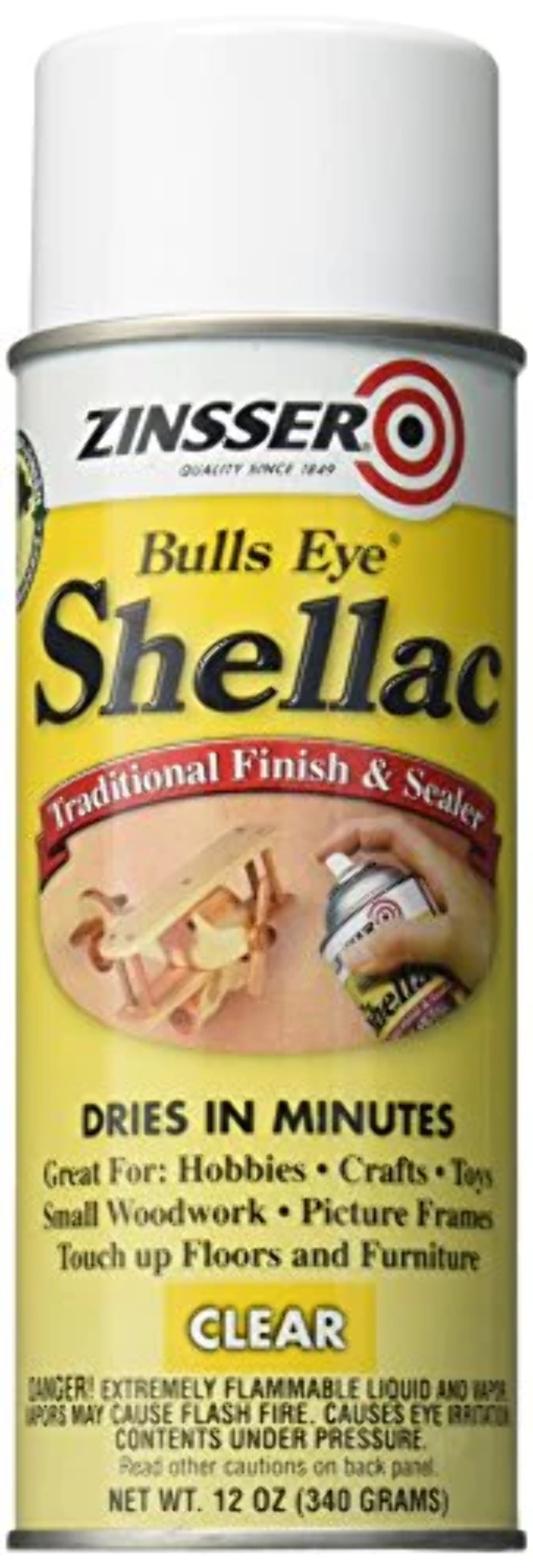  Rust-Oleum Zinsser 408 Bulls Eye Shellac Spray, 12 oz, Clear :  Everything Else