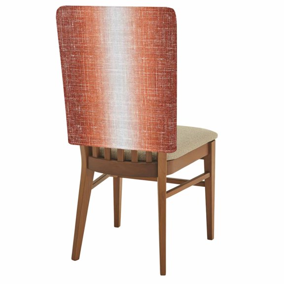 Rust Orange Chair Back Covers Set of 1 Summer Muted Orange Ombre Linen Texture Rustic Farm Removable Dining Chair Slipcovers Washable Seat Protector for Restaurant Party Banquet Kichen Decor