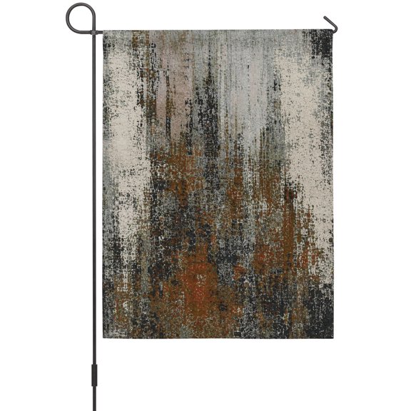 Rust Orange House Flags For Outdoor, Burnt Umber Ombre Abstract Splatter Style Shabby Chic Small Double Side Yard Flags Weather Proof House Decor for Lawn Outside Holiday 28 x 40 Inches