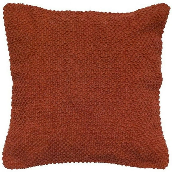 Rust & Orange Nubby Textured Modern Throw Pillow, Orange