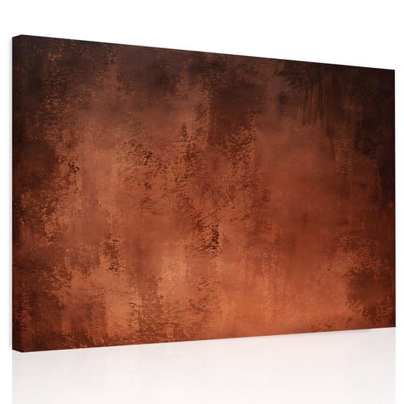 Rust Orange Ombre Canvas Print Wall Art, Vintage Brown Black Rustic Boho Shabby Chic Wall Decor Framed Artwork Paintings Pictures for Living Room Bedroom Stretched Ready to Hang, 12" x 16"
