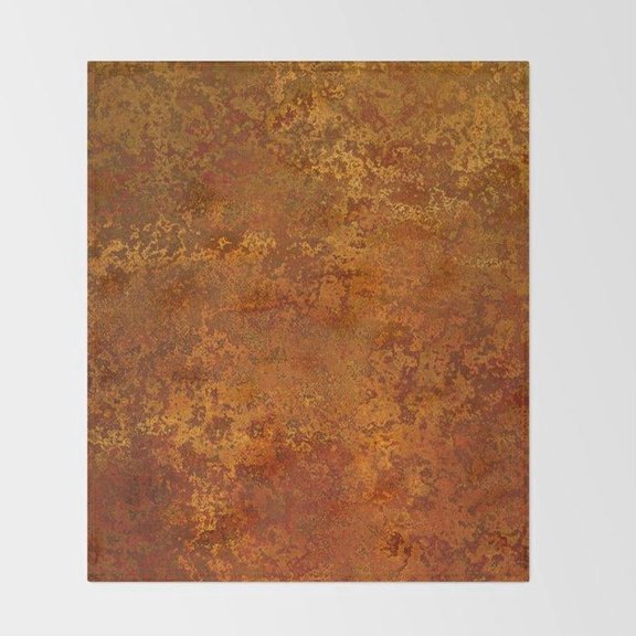 Rust Orange and Ochre Weathered Stone Texture Fleece Blanket, Polyester Fleece Fabric, 280 GSM
