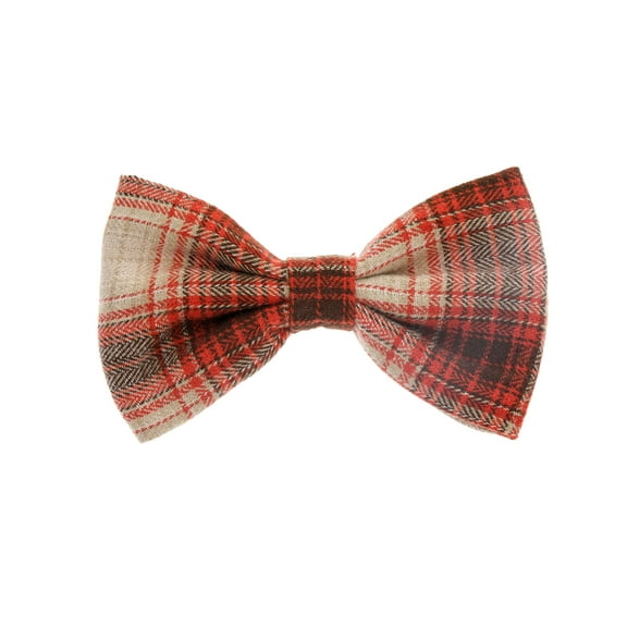 Rust Plaid Collar Bow Tie