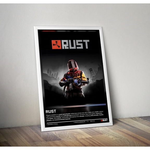 Rust Poster Print, Gaming Wall Art, Unframed Paper Poster 8x10in