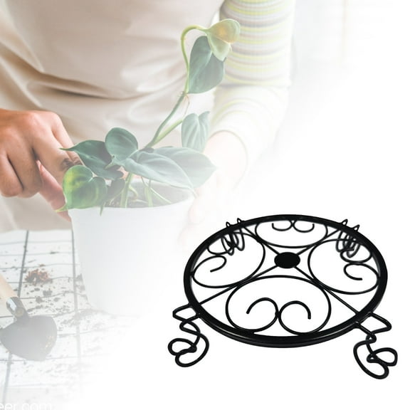 Rust Proof Flower Pot Rack Indoor Outdoor Circular Garden Stand for Potted and Pumpkin Display Metal Organizer
