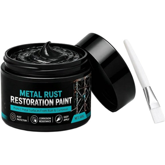 Rust-Proof Repair Paste, Automotive Metal Rust Repair Paste , Metal Rust Restoration Paint Formula for Wheel Wells & Door Edges DIY Protection for Compatible Metal Parts