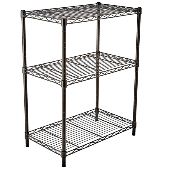 Rust-Proof & Scratch-Resistant Plastic Coated Iron Shelf - Black 3-Layer Utility Rack 350x600x850mm - Versatile Storage for Laundry, Garage, Workshop
