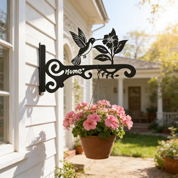 Rust Proof Wall Hanging Bracket Hook, Heavy Duty Vegetation Hanger, Easter Decor, Suitable for Hanging Vegetations, Bird Feeders, Wind Chimes and Lanterns, Durable Outdoor and Indoor Hook, 10*6in, C
