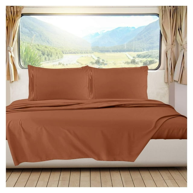 Rust RV Queen Sheets Super Soft RV Short Queen Sheets for RV Camper