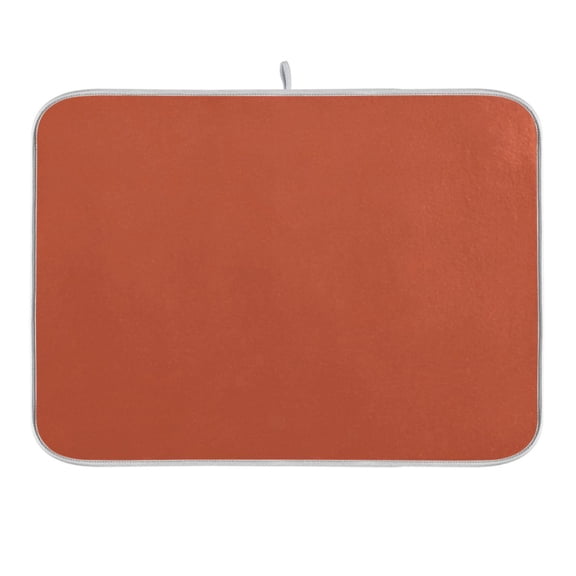 Rust Red Dish Drying Mat 16x18 Absorbent Microfiber Draining Rack Pad for Kitchen Counter Sink