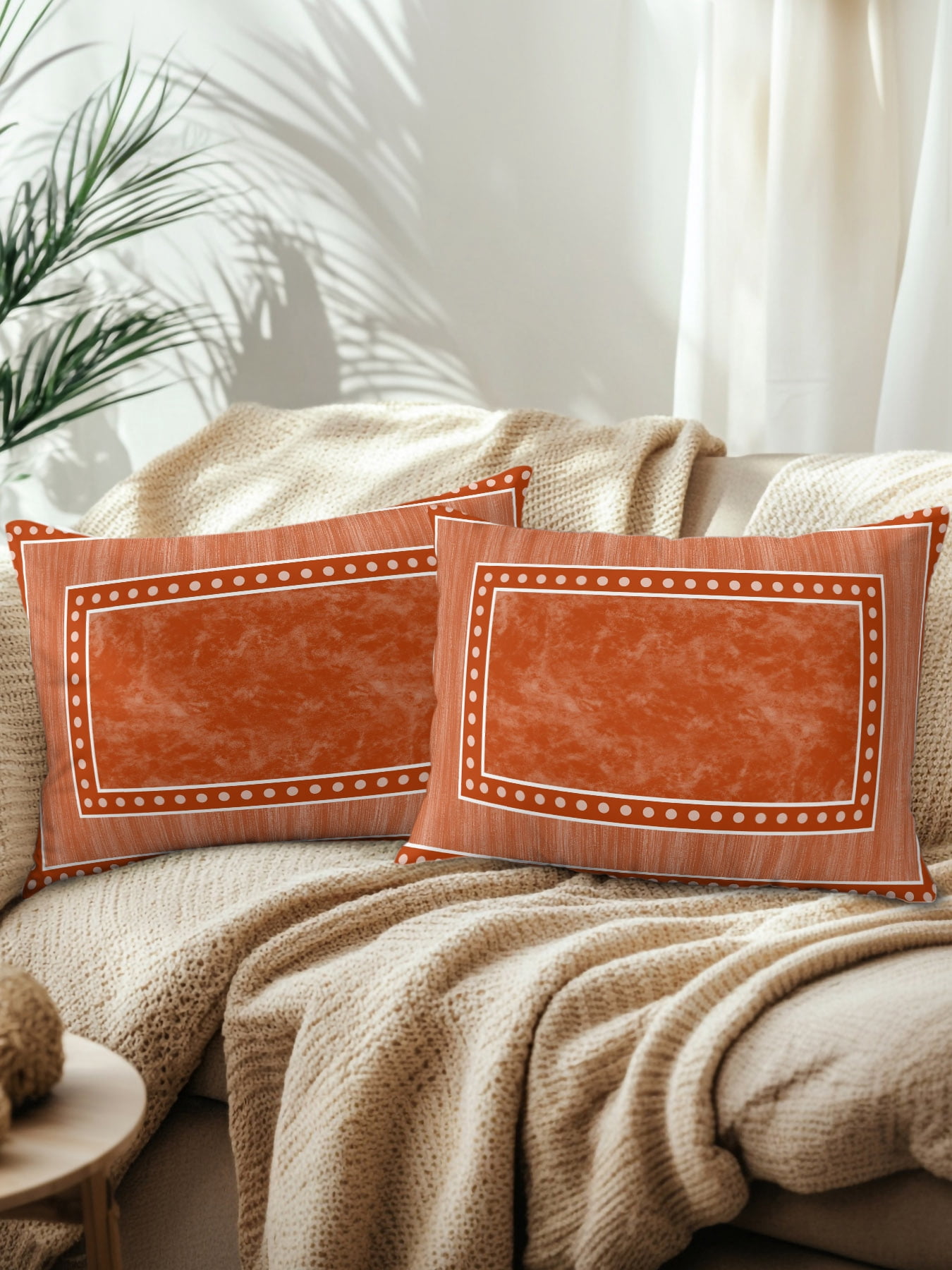 Scatter Pillow Inners Rust Red Square Outdoor Throw Pillows with Inserts, Minimalist Modern ...