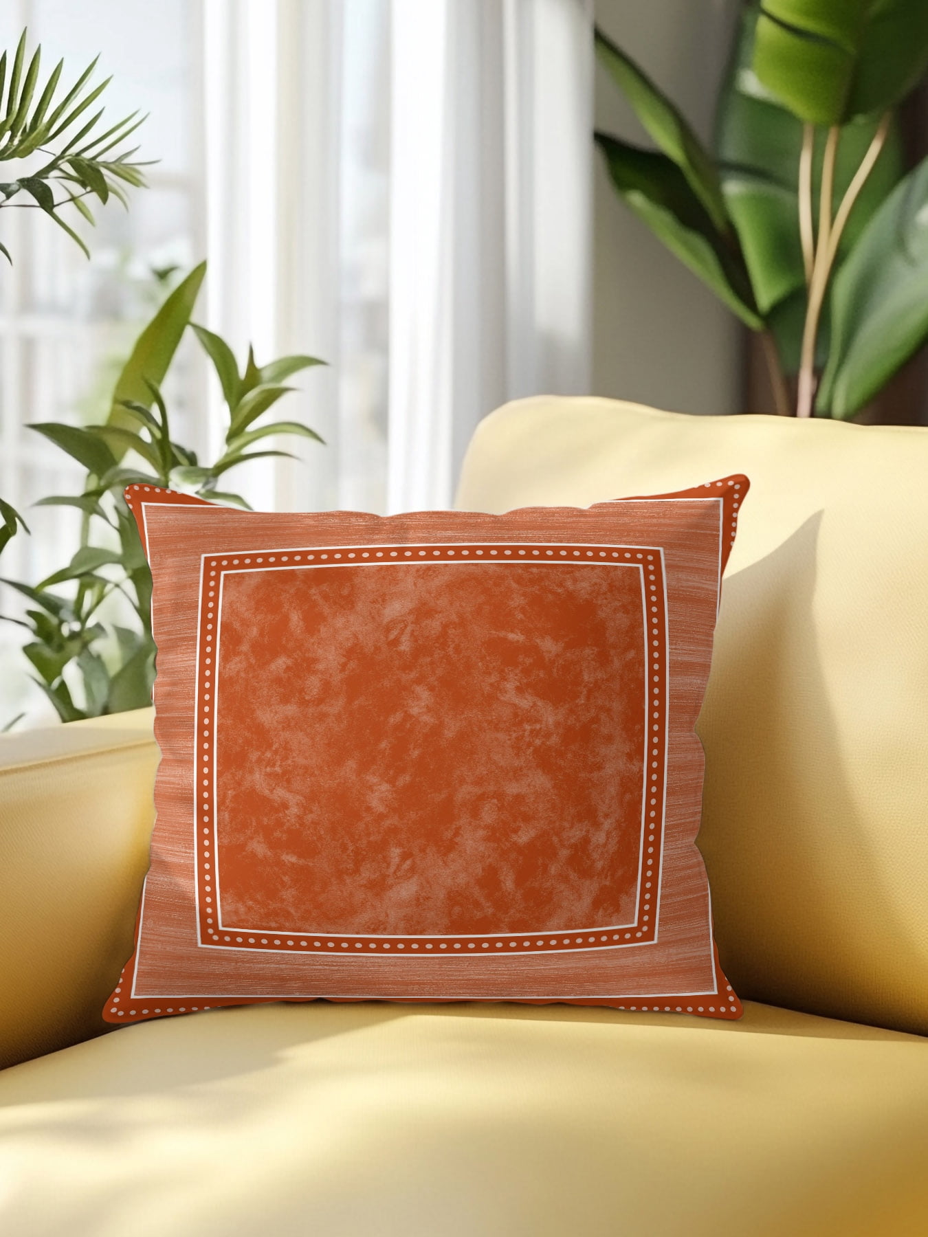 Scatter Pillow Inners Rust Red Square Outdoor Throw Pillows with Inserts, Minimalist Modern ...