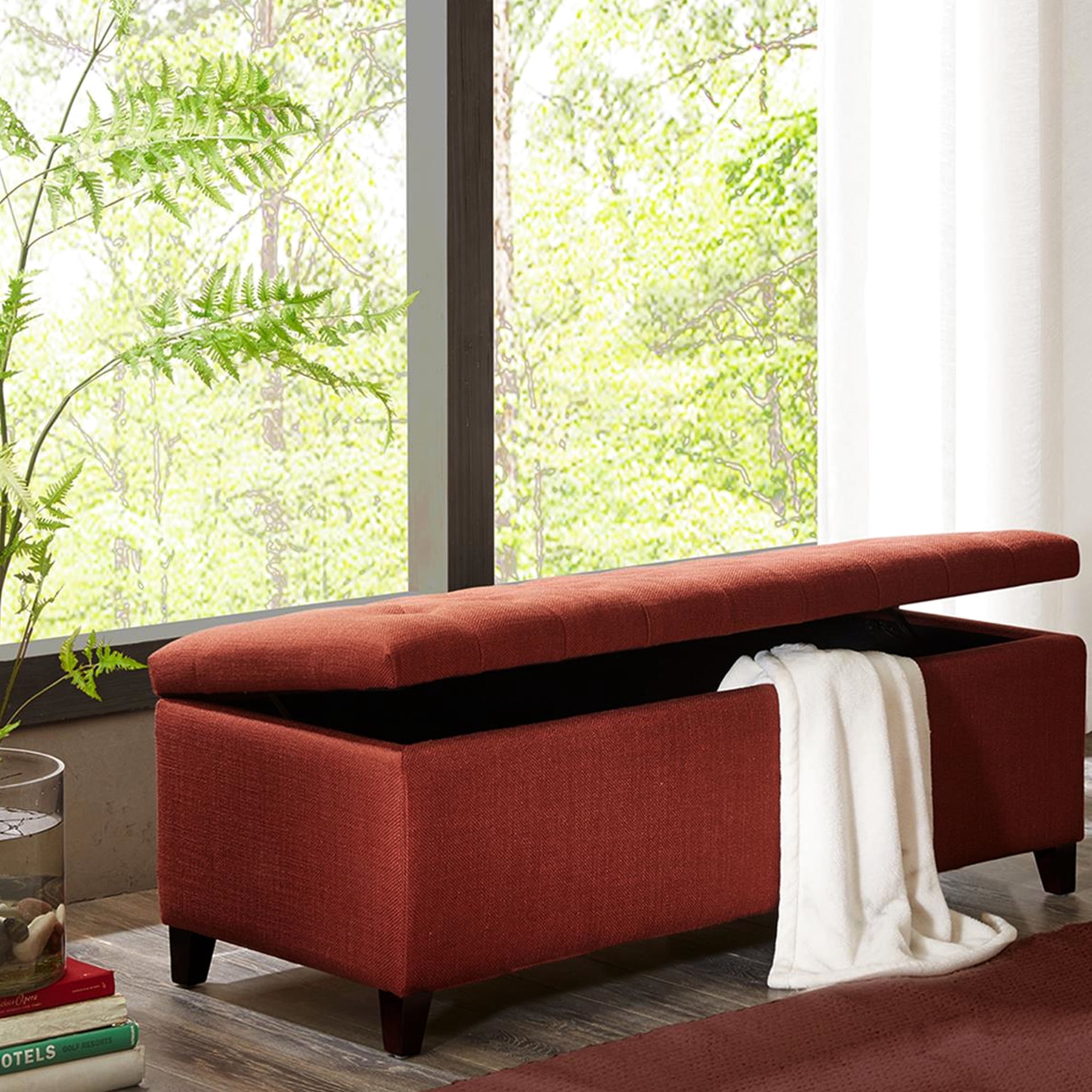 Rust Red Storage Bench With Soft Close - Elegant Look Valuable ...