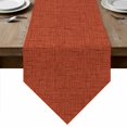 thumbnail image 1 of Rust Red Table Runner Linen Burlap Table Runner 72 Inches Long Rustic Farmhouse Solid Color Dresser Scarves for Kitchen Island Coffee Dining Room Party Wedding Banquet Holiday Decoration 16"x72", 1 of 8