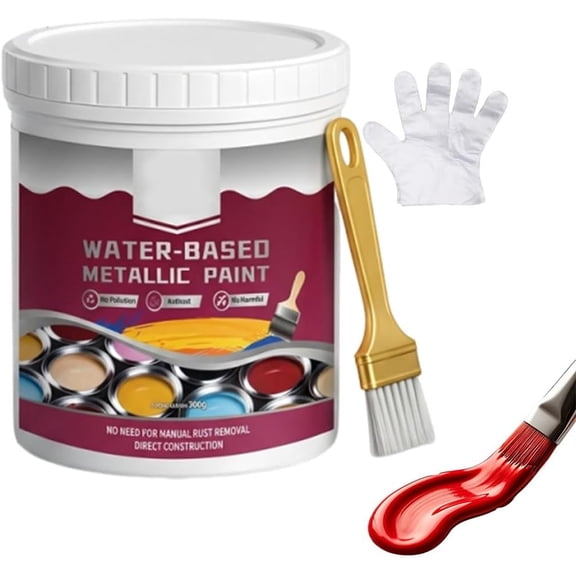 Rust Removal Converter Metallic Paint, 2-in-1 Rust Converter & Metal Primer, Anti-Rust Paint Rust Removal Conversion Agent with Brush,Multi-Functional Anti-Rust Paint (Red)