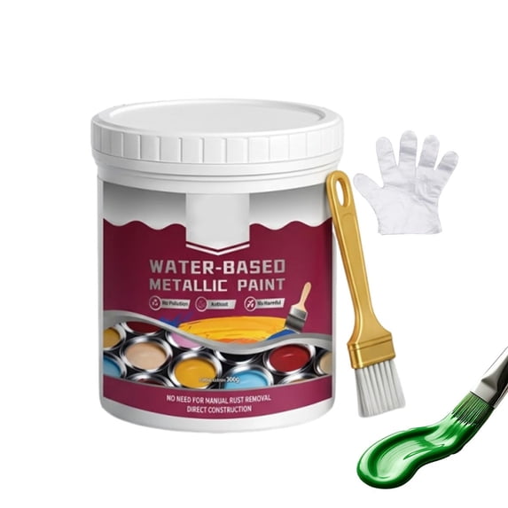 Rust Removal Converter Metallic Paint, 2-in-1 Rust Converter & Metal Primer, Anti-Rust Paint Rust Removal Conversion Agent with Brush,Multi-Functional Anti-Rust Paint (Black)