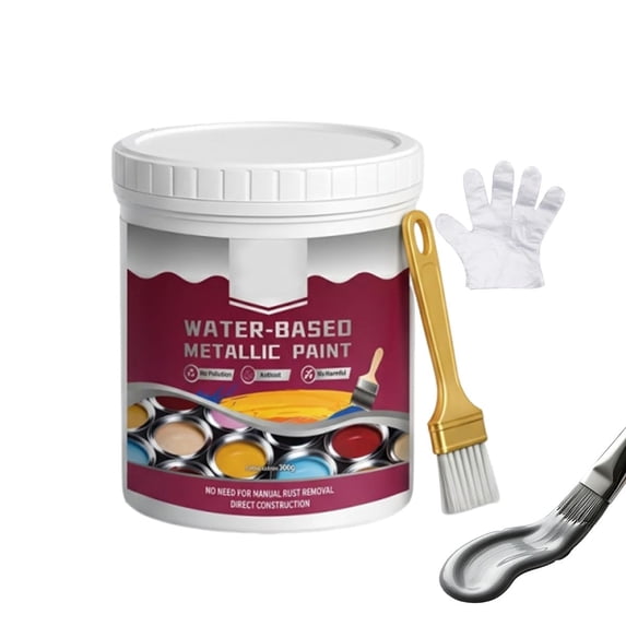 Rust Removal Converter Metallic Paint, 2-in-1 Rust Converter & Metal Primer, Anti-Rust Paint Rust Removal Conversion Agent with Brush,Multi-Functional Anti-Rust Paint (Black)