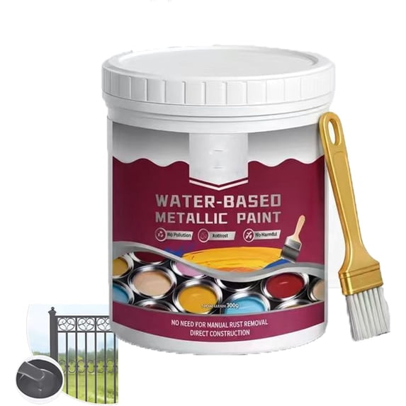 Rust Removal Converter Metallic Paint, 300g 2-In-1 Rust Converter & Metal Primer, Anti-Rust Metal Paint For Cars, Fences, And Garden Tools (Black)
