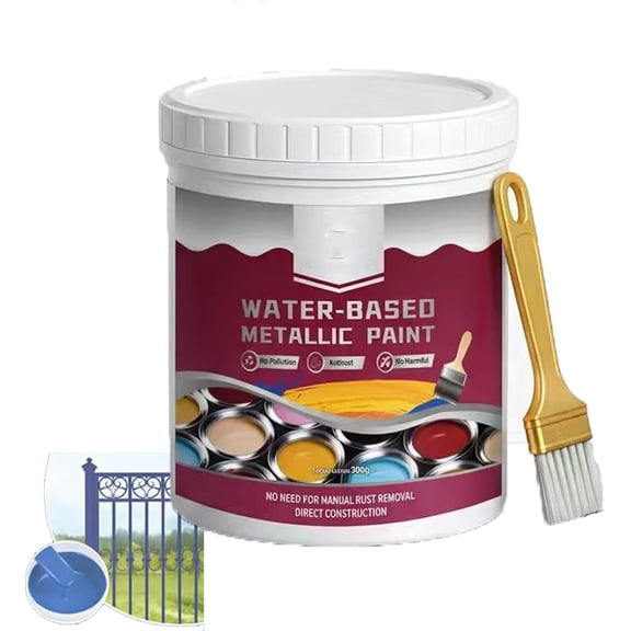 Rust Removal Converter Metallic Paint, 300g 2-In-1 Rust Converter & Metal Primer, Anti-Rust Metal Paint For Cars, Fences, And Garden Tools (Blue)