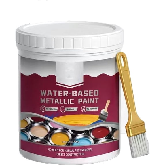 Rust Removal Converter Metallic Paint, 300g 2-In-1 Rust Converter & Metal Primer, Anti-Rust Metal Paint For Cars, Fences, And Garden Tools (Gray)
