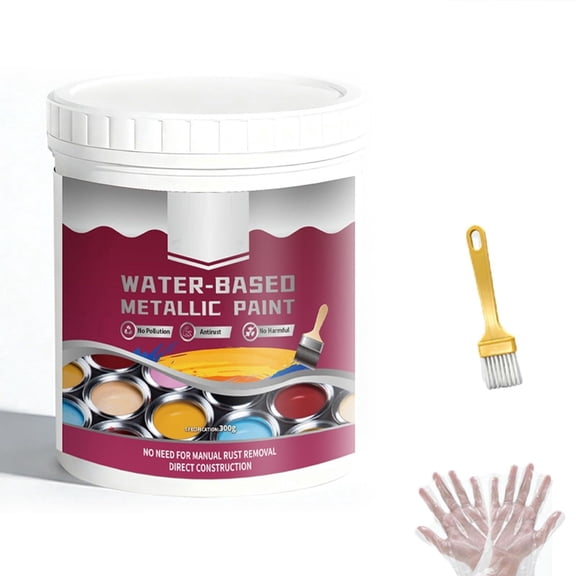 Rust Removal Converter Metallic Paint, Anti-Rust Metal Paint, 2-In-1 Rust Converter & Metal Primer (Gray)