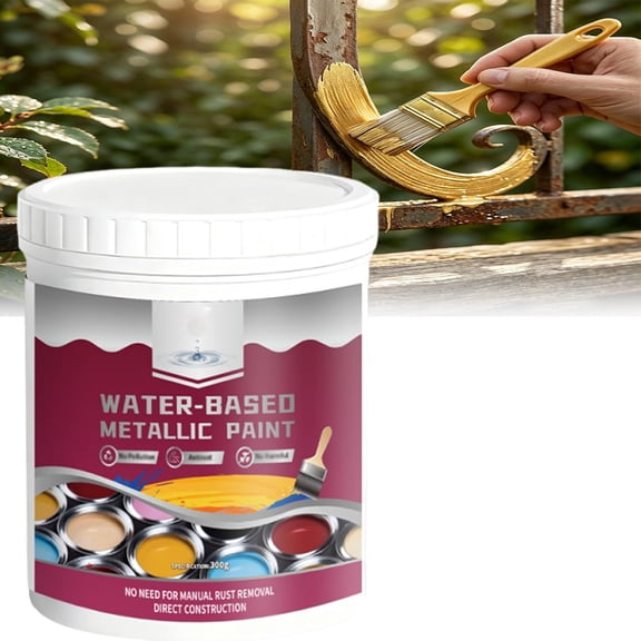 Rust Removal Converter Metallic Paint, Anti-Rust Metal Paint, Black Paint For Metal,for Car, Marine, Industrial, Chassis, Long-Lasting (Blue)