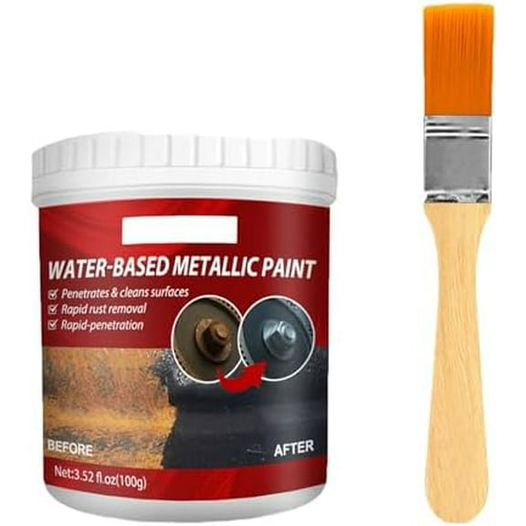 Rust Removal Converter Paint, Rust Remover for Metal, Rust Converter for Metal, Multi-Functional Universal Rust Converter Gel with Brush for Car Paint (100ml 1pcs)