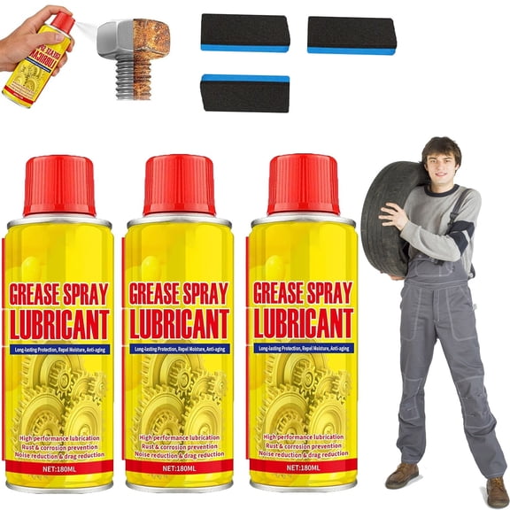 Rust Removal Lubricant, 6.1oz Professional Anti-Rust Spray & Rust Remover Lubricant Spray, Multi-Purpose Penetrating Oil & Fast-Acting Dissolver for Vehicles, Tools, Chains, Bolts and Hinges (3Pcs)