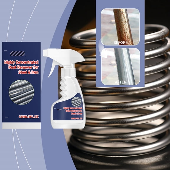 Rust Remover 120ml, Metal Rust Cleaner for Steel Iron Tools, Fast Acting Rust Dissolver Penetrating Solution for Rebar Frames Plates, Surface Restoration Home Industrial Use