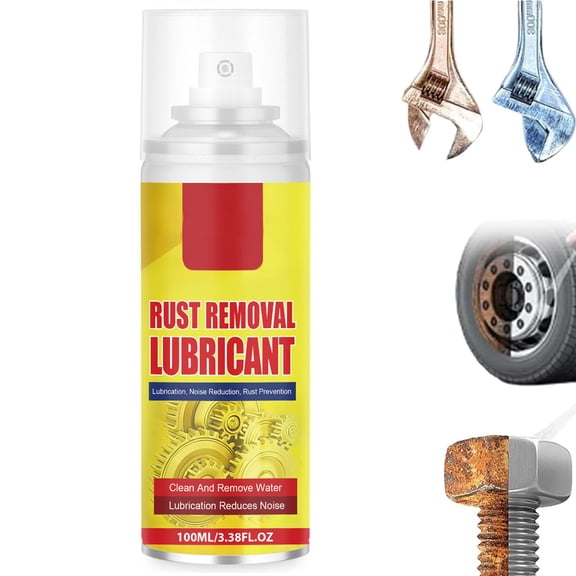 Rust Remover Lubricant Spray, Anti-Rust Lubricant Spray & Rust Remover, Rust Remover Spray for Metal, Heavy Duty Metal Cleaner, Fast-Acting for Vehicles,Tools,Chains