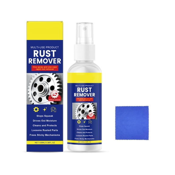 Rust Remover for Metal & Household Surfaces - Heavy Duty Gel Cleaner for Rust Stain Removal, Buildup, and Tough Stains - Non-Drip, Multi-Surface, Easy to Use, Fresh Formula