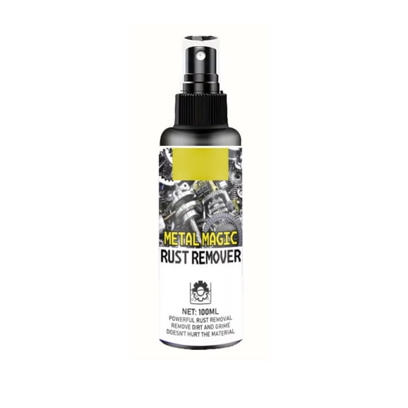 Rust Remover, Multi-Purpose Powerful, 1 Piece 3.4 oz Spray With Application Sponge, For Metal Car Parts Hardware Mechanical Surfaces to Remove Rust Stains Dirt and Grime
