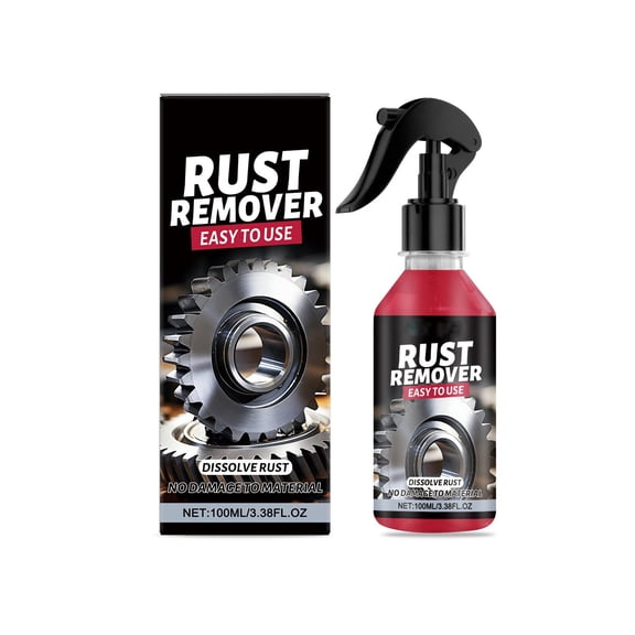 Rust Remover Spray for Car Wheels, Alloy Rims & Metal Parts - Fast Acting Rust Dissolver, Brake Dust & Oxidation Cleaner with Polishing Protection, Safe for Steel, Aluminum & Chrome, 3.4 fl oz