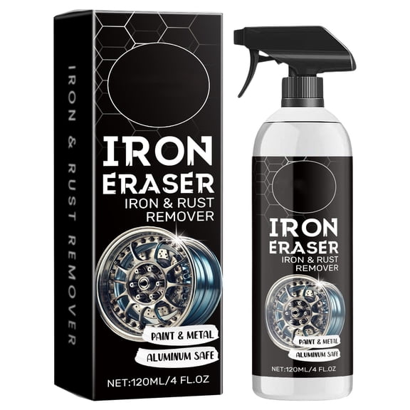 Rust Remover Spray, Iron Eraser Iron and Rust Remover for Car Wheels and Paint, Fast Acting Rust and Brake Dust Remover, Automotive Surface Cleaning