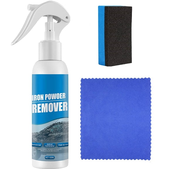 Rust Remover Spray, Kadlawus Rust Remover Spray for Car, Multi Purpose Cleaning Spray for Metal Plastic Fabric, Rinse-Free Degreaser Spray for Engine Parts, 100ml Rust Stain Remover with Sponge