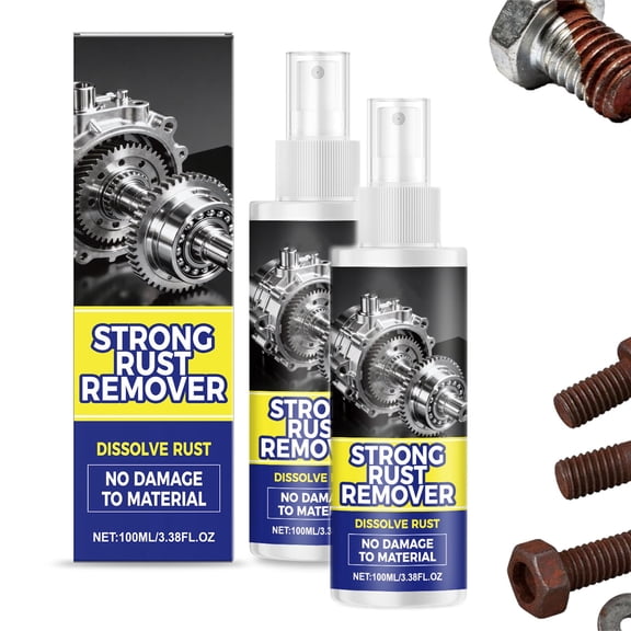 Rust Remover Spray for Metal - 2026 Upgrade Heavy Duty Metal Cleaner for Vehicles, Tools, Chains, Iron Out Rust Stain Remover, Multi-Surface Cleaner, Fast-Acting Oxidation Remover