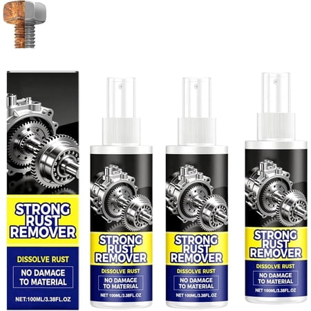 Rust Remover Spray for Metal - 2026 Upgrade Heavy Duty Metal Cleaner for Vehicles, Tools, Chains, Iron Out Rust Stain Remover, Multi-Surface Cleaner, Fast-Acting Oxidation Remover(wwx)