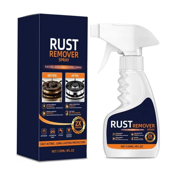 Rust Remover Spray for Metal - 2026 Upgrade Heavy Duty Metal Cleaner for Vehicles, Tools, Chains, Multi-Surface Cleaner, Fast-Acting Oxidation Remover, 4 fl oz