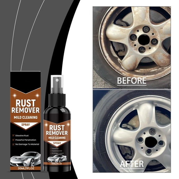 Rust Remover Spray for Metal and Cars - Heavy Duty Rust Dissolver Spray, Iron Stain Cleaner, Car Scratch Remover for Tools, Chains, Wheels, Motorcycle & Boat Surfaces,30ml,1PCS
