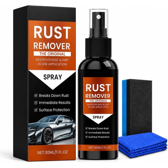 Rust Remover Spray for Metal - Heavy Duty Rust Converter & Oxidation Remover for Tools, Car, Chains, & Iron Out Rust Stains, Fast-Acting Multi-Surface Cleaner(1PCS)