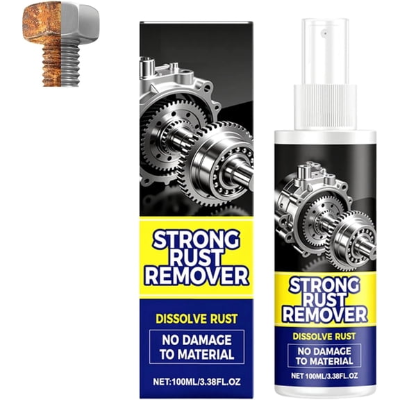 Rust Remover Spray for Metal - Heavy Duty Rust Stain Remover, Upgrade Multipurpose Formula for Tools, Auto Parts, Outdoor Gear, Fast-Acting Spray-on Wipe-off Rust Dissolver