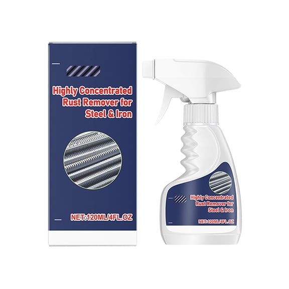 Rust Remover Spray for Metal, Highly Concentrated Rust Remover for Automotive Parts Tools, Multipurpose Rust Cleaner, Fast-Acting Rust Stain Remover for Bicycle Chains, Steel & Iron,120ml