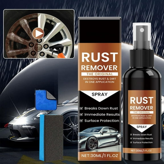 Rust Remover Spray for Metal - New Upgrade Heavy Duty Metal Cleaner for Vehicles, Tools, Chains, Multi-Surface Cleaner, Iron Out Rust Stain Remover, Fast-Acting Oxidation Remover ( 1 OZ Each)